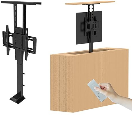 ZJXANMZ Motorized TV Lift Mechanism with Remote Control for 32-70 TVs Supports Up to 176.3lbs Compact TV Mount Bracket for Home Theater & Entertainment Systems