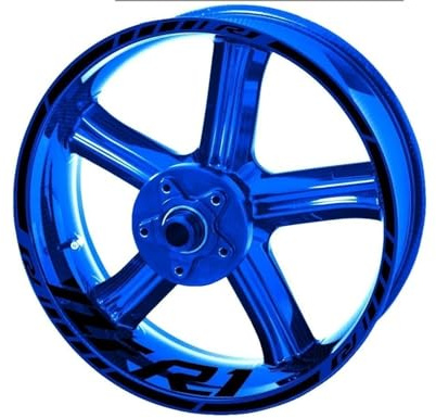 Motorrad-Nabenaufkleber, Radaufkleber, Felgenaufkleber-Set Für Yamaha YZF R1 Vorne Und Hinten, Kompletter Satz Aufkleber(Schwarz)