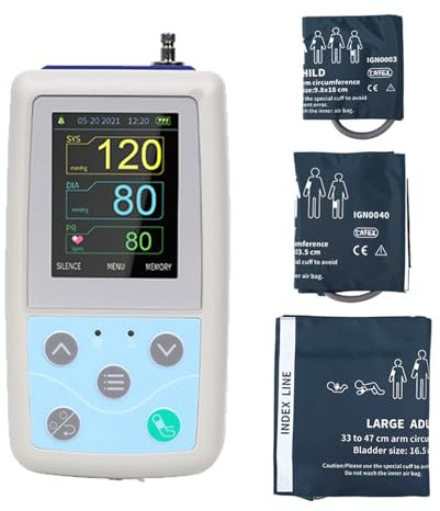 CONTEC ABPM50 Handheld 24hours Ambulatory Blood Pressure Monitor with PC Software for Continuous Monitoring NIBP USB Port with Three Cuffs