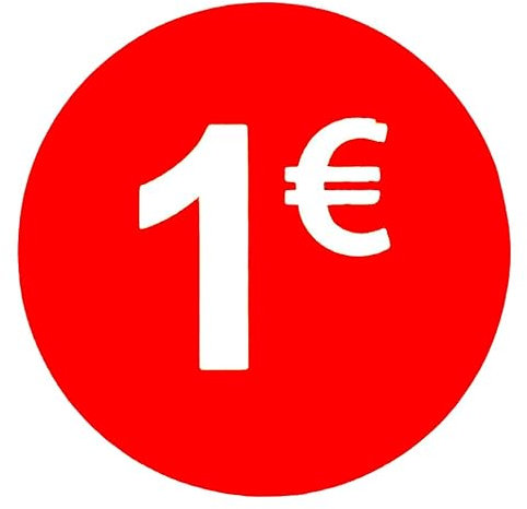 DiiliHiiri — 1€ Aufkleber Runde Rote Preissticker 35mm Rolle mit 1000 Stück — Verkaufsaufkleber Rabattaufkleber Werbeaufkleber Preisaufkleber Räumungsaufkleber
