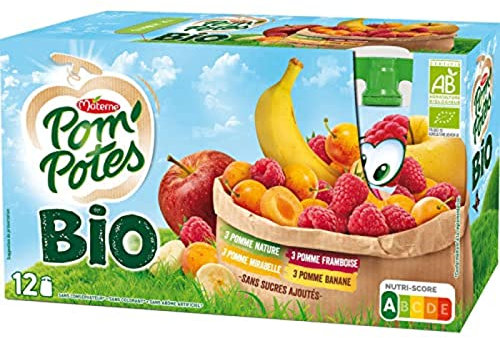 Andros Compotes multi variétés allégée en sucres - Les 12 gourdes de 90g