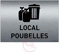 AUA SIGNALETIQUE - Plaque de porte Aluminium brossé imprimé AluSign - 210x150 mm - Double Face adhésif au dos (Local poubelles)