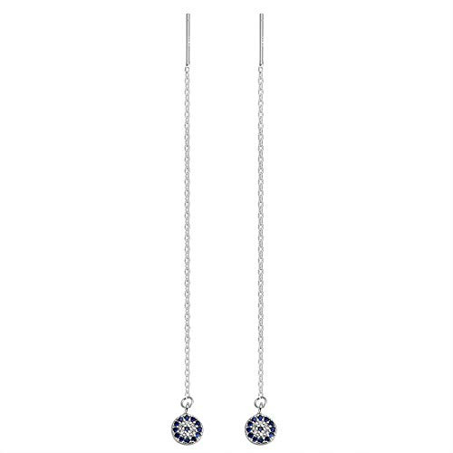 YAZILIND 925 Sterling Silber Retro Devil's Eye Ohrringe Linie Ohrring für Frauen Threader Edlen Schmuck
