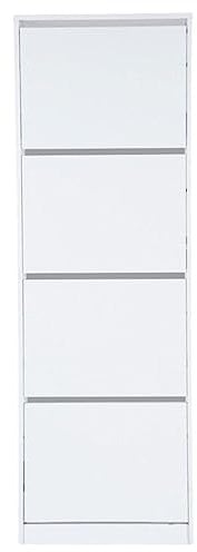 TOPKIT |Mueble Zapatero Loira 52AB| Zapatero Estrecho Alto | Armario Zapatero | Mueble Zapatero 4 Puertas abatibles. | Blanco