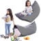 iFCOW Kuscheltier Aufbewahrung Sitzsack Kinder Spielzeug Stofftier Aufbewahrung Sitzsack faltbar 200L extra große Tasche Streifen Stuhl Sofa für Kinder