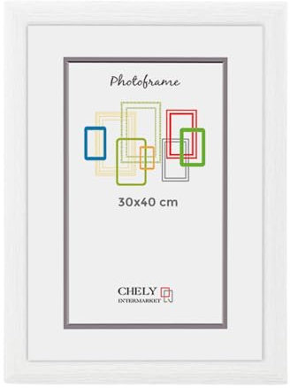 CHELY INTERMARKET MOD257 Marco Fotos Pared 30X40Cm Blanco Madera Elegante Marcos Para Cuadros Marcos Fotos Grandes Marcos Pared Hogar Oficina Diploma Certificados Decoracion Interior