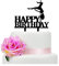 Schwarzer Acryl-Kuchenaufsatz mit Stangentänzerin Happy Birthday, Geburtstagsparty-Kuchendekoration, Sport-Themen-Kuchenaufsatz (Pole Dancer)