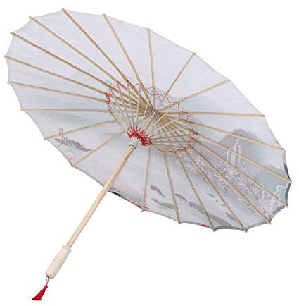 TOYANDONA Geöltes Papier Regenschirm Chinesischer Japanischer Regenschirm Vintage Asiatische Seide Regenschirm für Hochzeitsfeiern Fotografie Kostüme Cosplay (Grün)