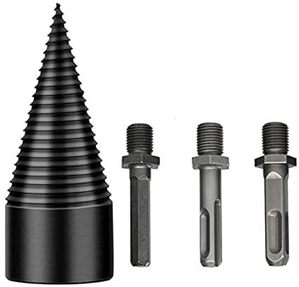 Holzspalter Schraube Kegel, 32mm Spaltholzkegel Holzspalterbohrer,Brennholzspalter-Bohrer mit 3 Griff Kegelspalter für den Haushalt,Bohren für Brennholz Kegelbohrer set
