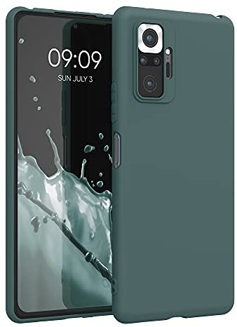 kwmobile Hülle kompatibel mit Xiaomi Redmi Note 10 Pro Hülle - weiches TPU Silikon Case - Cover geeignet für kabelloses Laden - Blaugrün