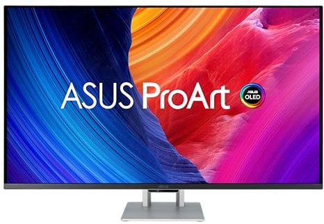 ASUS ProArt Display OLED PA32UCDM, Monitor da 31,5 4K UHD QD-OLED (3840 x 2160), Ultra-slim, Refresh Rate 0,1ms, Auto Calibrazione, Dolby Vision, Thunderbolt 4, Supporto Ergonomico, Argento
