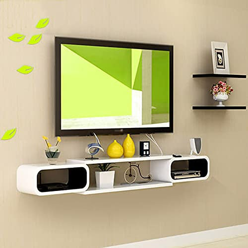 Wall-Mounted TV Cabinet,Floating Hutch Storage Cabinet,DVD Blu-Ray Player Satellite TV Box Cable Box Floating Frame Wall-Mounted Shelf/B / 140CM