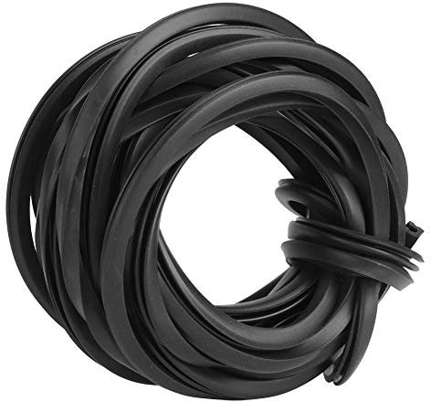 18 Mètres Caoutchouc de Verre Noir pour Serre, Universel Bande d'éTanchéIté en Caoutchouc Chaude Joint en Caoutchouc de vitrage Accessoires Noirs pour l'étanchéité du Verre