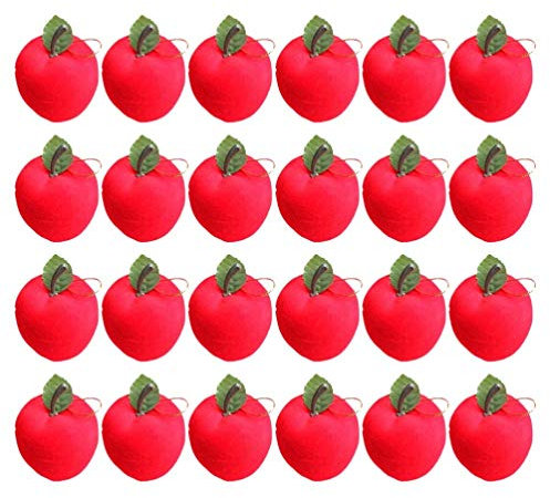 SEWACC Rote Äpfel Hängende Anhänger Stücke 3 cm Weihnachtsbaum Hängende Verzierungen Weihnachtsbaumschmuck für Zuhause Einkaufszentrum Schuldekorationen Weihnachtsfeier Liefert