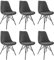 Kick Collection 6er Set Esszimmerstühl Velvet - Samt - Dunkelgrau - Modern und Hochwertig - Samtstoff und Metall - Erhältlich in vielen Farben