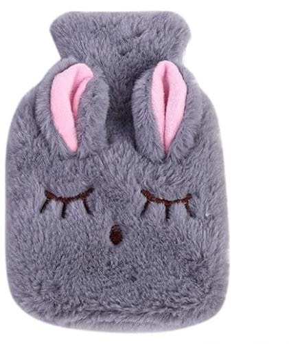 Wresetly Cute Hot Bottle Bag Tea Therapy Stress Pain Relief with Reusable Hand Warmer Knitted Cover - D