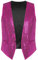 Aiihoo Unisex Herren Damen Pailletten Weste Festlich Anzugweste ärmellos V-Ausschnitt Jacke Karneval Fasching Kostüm Zubehör Hot Pink L