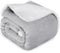 Mia&Coco Fleece Bed Blanket Single Size Throw with Oeko-Tex 400GSM Flannel Sherpa, Winter Blankets over Bed and Sofa, Fluffy Soft Throw for Travel and Camping, Silver Grey, 130 x 150cm