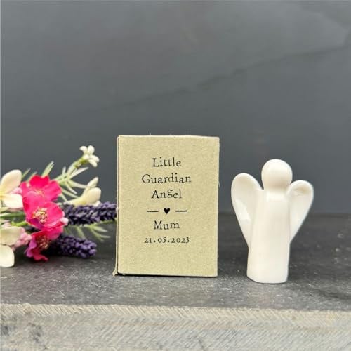 Personalisierte Porzellan Streichholzschachtel Schutzengel Freundschaft Boxed Geschenk Andenken Ornament Geschenk Freunde Familie Liebe Hoffnung Thinking of You
