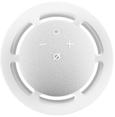 Cleverstation Deckenhalterung Pro - für Echo Dot 4 / Dot 5, Alexa Zubehör, Halterung, Wandhalterung, Einbaulautsprecher Decke, Deckenbefestigung, Smart Speaker Deckenmontage, Unterputz (weiß)