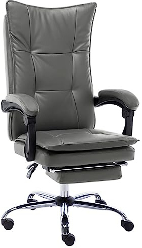 KTHLBRH Bürostuhl Ergonomischer Drehstuhl Computerstuhl Bürostuhl Anthrazit Kunstleder