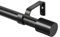 Deconovo Black Curtain Poles 168-305cm with Brackets and Finials, 25mm Extendable Decorative Curtain Rail, Sturdy Splicing Curtain Rod for Windows