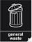 SAFESIGN General Waste Sign - Self Adhesive PVC Stickers - 150mm x 100mm - Safety Health Waterproof Vinyl Conforms to EN ISO 7010:2012