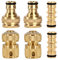 6-Pack Brass Garden Hose Connectors - with 2X Dual Male Connector, 2X “Hose ½-Inch End Quick ConnectRust-Resistant Hose Fittings and Connector Kit for Connecting Garden Hose Pipes,