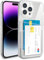 XIMIZU For iPhone 14 Pro Case with 2 Card Holder, Soft TPU Anti-Yellow Crystal Clear Shockproof Protective Phone Cover with 2 Card Slot Wallet Case for iPhone 14 Pro