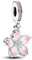TCZNAF Ciondolo Cherry Blossom Charm Pendant Compatibile per Bracciali Europei Festa della Compleanno e San Valentino Gifts da donna