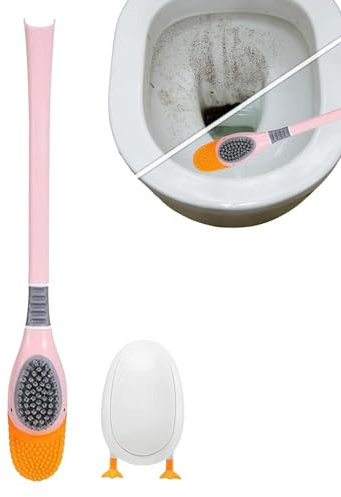 ULPro Diving Duck Toilet Brush | Silikon Mit Halter Toilettenbürsten Set | Niedliches Reinigungsbürsten Set In Entenform | Kreatives Reinigungswerkzeug Für Die Toilette Im Familienwohnwagen (Rosa)