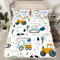 TACOKI 3D Auto Spannbettlaken 70x140cm, Traktor Weiches Mikrofaser Bettlaken für Kinder, Bettlaken Spannbetttuch 70x140 bis 30 cm Matratzenhöhe mit 2 kissenbezüge c1765