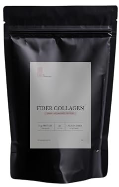 Fiber Collagen Pulver [400g] - Vanille Protein mit Akazienfaser für einen gesunden Darm - Collagen Typ I und III