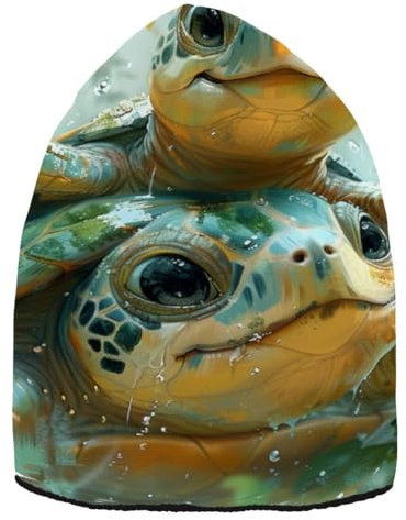 JUMBEAR Schildkröte Vater und Sohn, Beanie-Mütze, Totenkopfmütze, Beanies für Herren und Damen, Winter, warm, Skimütze, Unisex, a, M