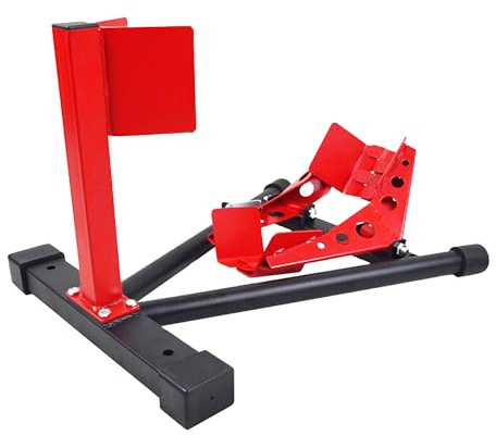 BikeTek Motorcycle Wheel Chock Motorbike Paddock Stand Series 5 Front Wheel Chock (Red)