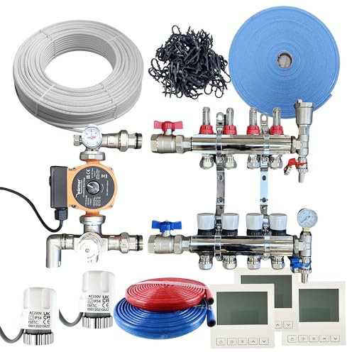 Wärmer System 50-60Sqm Water Underfloor Heating Kit 3 Room