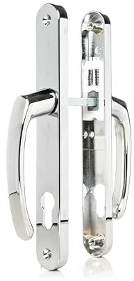 TSS UPVC Door Handles Set - Lever/Lever - 92mm PZ (Centres) - 215mm Screw to Screw - Backplate 245mm X 32mm - UPVC Door Handle - Replacement UPVC Door Handles - PVC Door Handle (Polished Chrome)