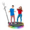 MLKHESY 360 Photo Booth Machine for Parties, 360 Spin Photo Camera Booth, Dimmable LED Selfie Circle Lights, Slow Motion Video Booth Platform Automatic Spinner, 100 cm