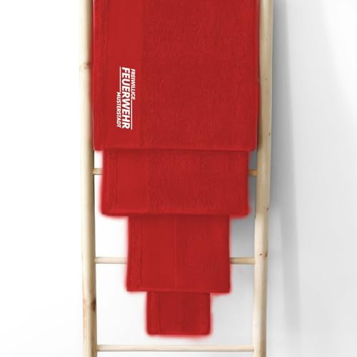 Social Netwear Feuerwehr Handtuch personalisiert mit Ortsname Druck Badetuch Saunatuch 100 x 150 cm 100 Prozent Baumwolle Geschenkidee für Feuerwehr Männer Frauen Fans