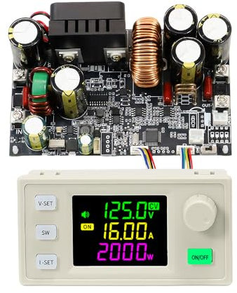 Step Down Converter, XY-12522 DC-DC 2000W Step Down Power Supply Module MPPT 22A Buck Converter LCD-Anzeige 12V-140V auf 0,5V-125V