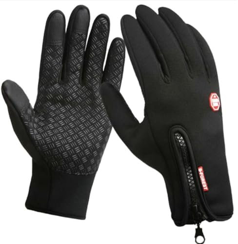 Argumub Thermo Handschuhe, Premium Thermohandschuhe, Unisex-Winterhandschuhe Mit Touchscreen Warm Wasserdicht, Geeignet für Radfahren Im Freien (Schwarz, L)