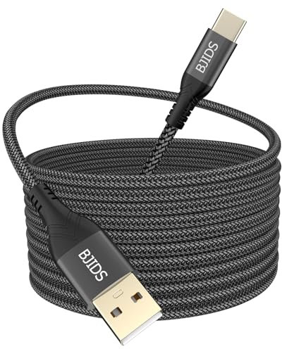BJIDS [ 16ft/5m Extra Long USB C Cable, USB-A 2.0 to Type C Cable Fast Charger Nylon Braided Cord Compatible with Samsung Galaxy Note, LG,Moto, Google,Switch,Camera and Other USB-C Device