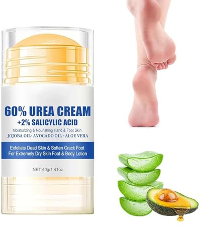 60% Urea Fußcreme mit Salicylsäure, 40 g, feuchtigkeitsspendende Behandlung für rissige Fersen und trockene Haut, mit Aloe Vera und Avocadoöl