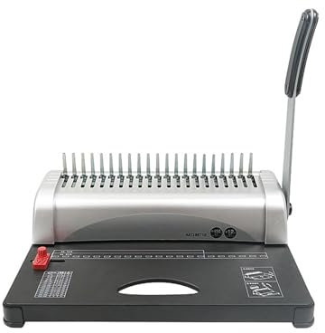 KOROBIE Bindemaschine, A4 Papierbindemaschine Puncher Binder 21 Löcher Bindemaschine 12 Blatt Stanzen 450 Blatt Bindung Büro Home Tools A5 A6 7 Für Projekte zu Hause oder im kleinen Büro