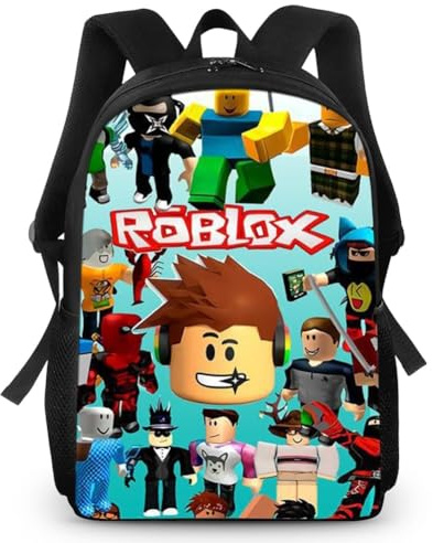 YCVBCY Robllox Mochila Infantil, Mochila para Niños, Mochila Escolar de Dibujos Animados en 3D Mochilas Escolares Anime Mochila 3D Estampado Mochila de Viaje Escolar Adecuado Estudiantes