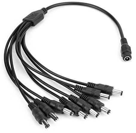 Kosteneffizient 1 Bis 8 Power Splitter-Kabel Praktische Überwachung Kamera Stromversorgungssplitterkabel für CVI ADH TVI Schwarz