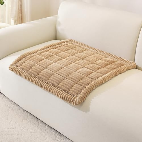 Royhom Dicke Sofa Überzug für Haustiere, Anti-Rutsch Sofabezug, Khaki Couch Überzug, Sofaschoner für Wohnzimmer (Armlehne, 70 x 70 cm)