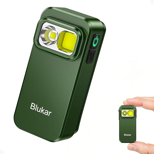 Blukar Taschenlampe LED Aufladbar, Mini Clip LED Torch mit 5 Lichtmodi