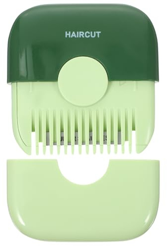 Manueller Grün Kamm Ponyhaartrimmer mit Tragbar, für Frauen | ABS und Edelstahl, Einfache Form, Sicher und Praktisch, für Zuhause, Mädchen, Präzise Pflege