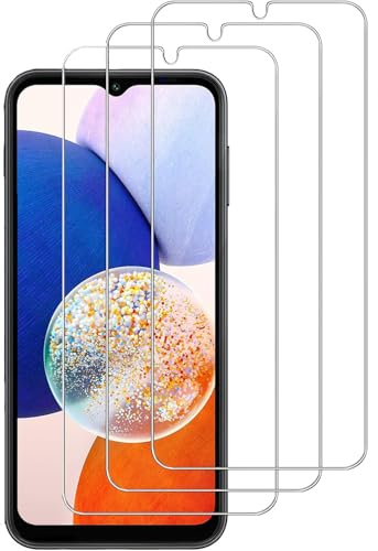 New&Teck Lot de 3 Verre Trempé pour Samsung Galaxy A14 4G/5G, Film Protection Ecran, [Anti-Rayures], [Sans Bulles], [Installation Facile], Ultra Résistant Dureté 9H Glass